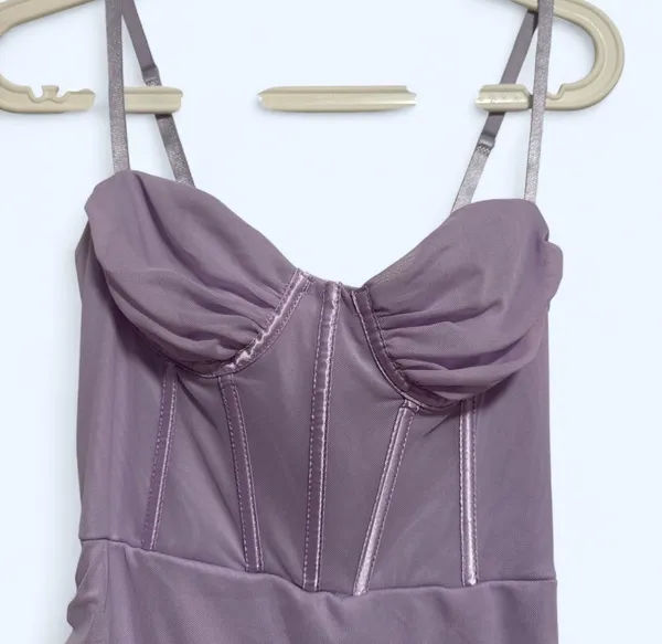 Purple Mini Corset Dress Size M - Image 2