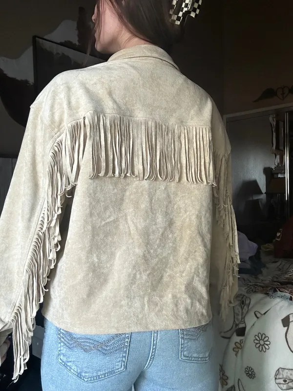 Suede fringe jacket Tan - Image 3