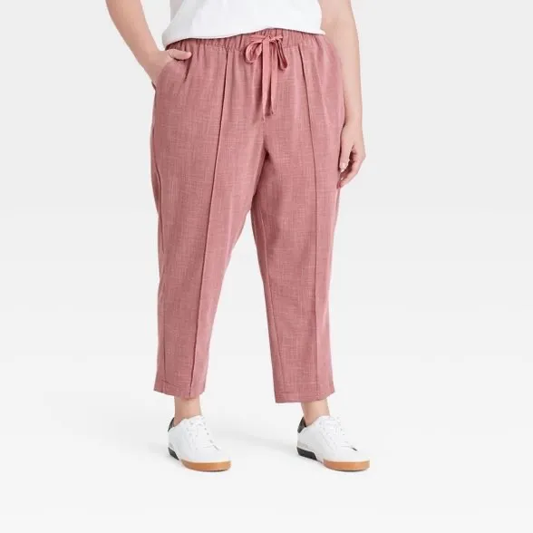 Ava & Viv Pants Size 2X Plus Rose Color Pull On Pockets Drawstring Waist NWOT - Image 2