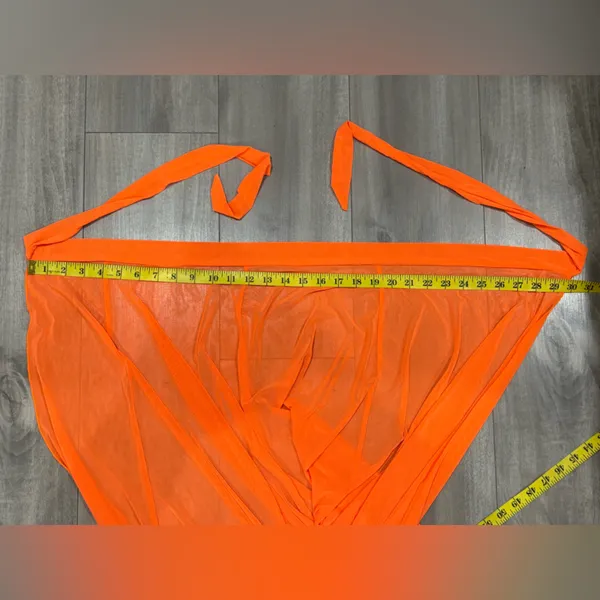 Elegant Orange Strapless Maxi Dress Size XL - Image 4