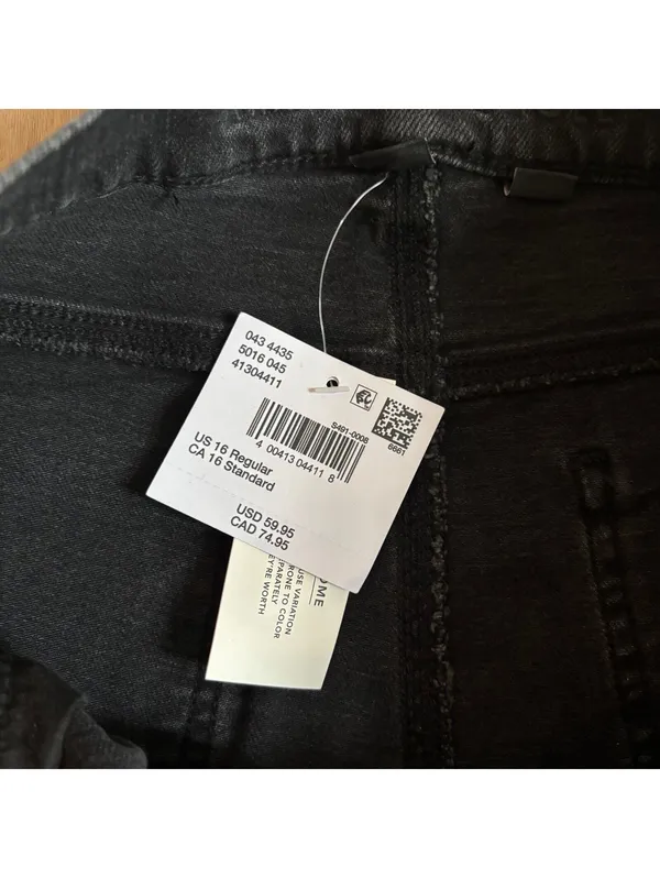 American Eagle NWT Women's Black Blaze Stirigid Stovepipe Jeans Size 16 / 33W - Image 8
