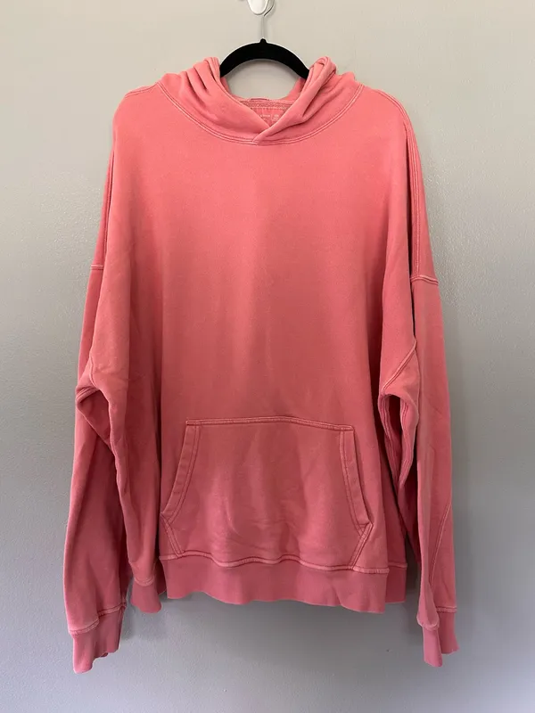 Abercrombie & Fitch Oversized Hoodie Sweatshirt Pink Coral XXL - Image 5