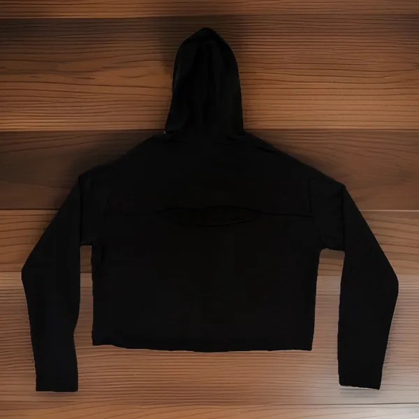 Pink Coconut Boutique PINK Victoria's Secret Women Hoodie M Black Logo Drawstring Long Sleeve Fleece - Image 2