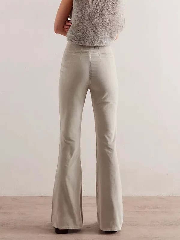 We The Free‎ People Jayde Cord High Rise Flare Cream Pants - Image 2