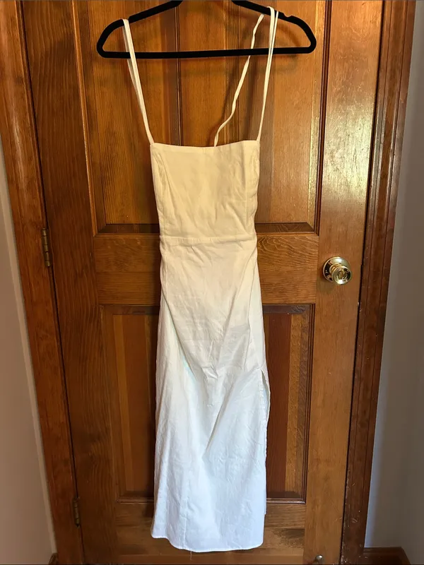 NWT ASTR The Label Brayden White Linen Blend Midi Dress Bridal Shower, Medium - Image 9