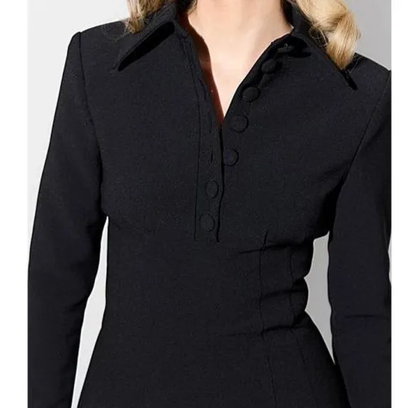 Odd Muse Collared Mini Dress Black Size XS - Image 2
