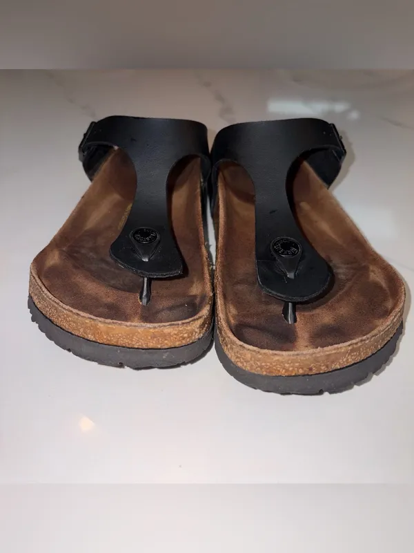 Birkenstock Gizeh Black Birko-Flor Thong Sandals EU 38 US Women 7 Boho Classic - Image 4