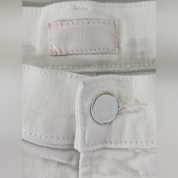 RTR sz 30 (10) MOTHER Fairest Of Them All The Looker Crop Jeans solid white Jean - Image 6