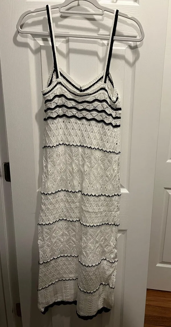 Black and white knit dress Size M - Image 4
