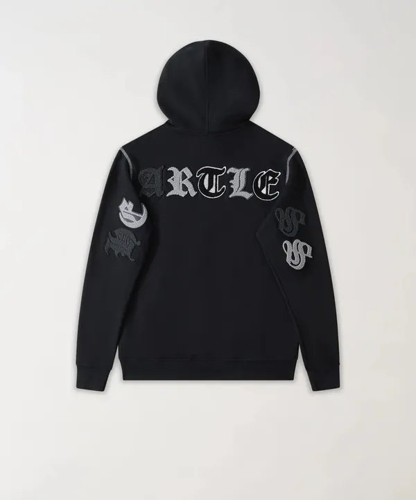 Reason Brand Heartless Chenille Patch Graphic Hoodie - Black - Image 2