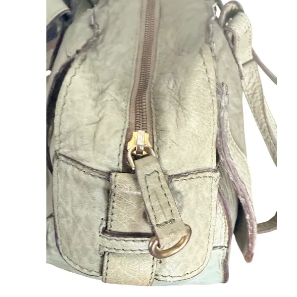 Schuler & Sons Philadelphia Anthropologie Sage Green Pebbled Leather Satchel Bag - Image 5