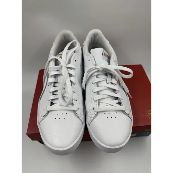 PUMA Court Sneaker, White, Women's Casual Low Top Leather Shoes Size 10 - Image 3