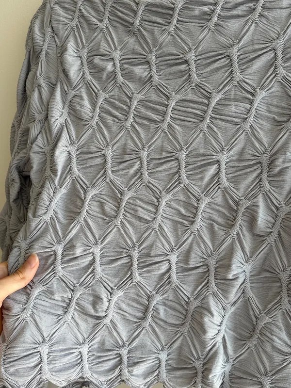 See You Monday Honeycomb Stretch Long Sleeve Top, Light Grey, Size Large - Image 15