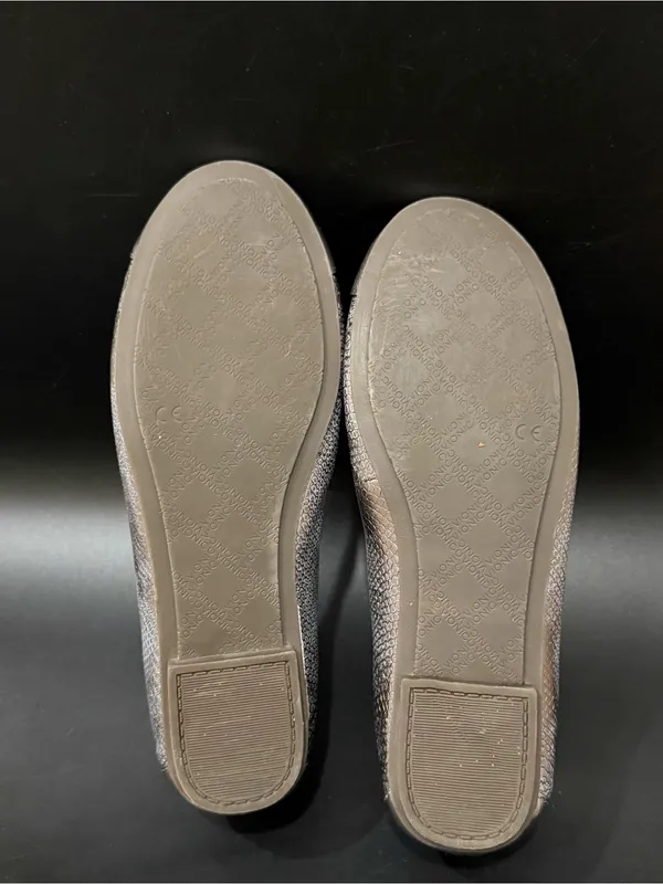 VIONIC Minna Ballet Flats in Pewter Metallic Gray Snake Print Cap Toe Size 6 - Image 7