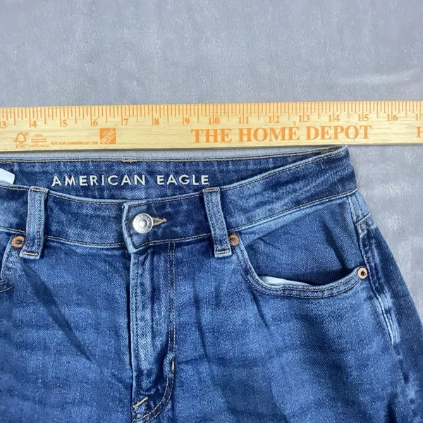 American Eagle Mom Jean 4 Stretch Crop Ankle Denim Mid Rise Trendy Y2K Summer‎ - Image 6