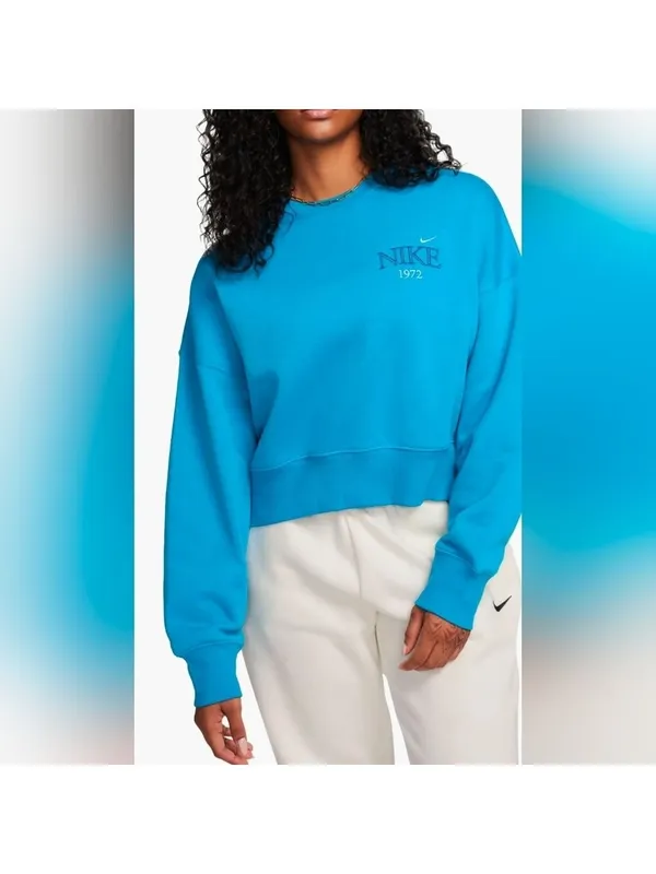Nike Phoenix Fleece Varsity Oversize Crewneck Sweatshirt size large - Image 2
