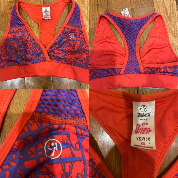 Zumba officials Zumba Scribble V-Bra in "Rev Me Up Red With Z-Dri technology XS - Image 4