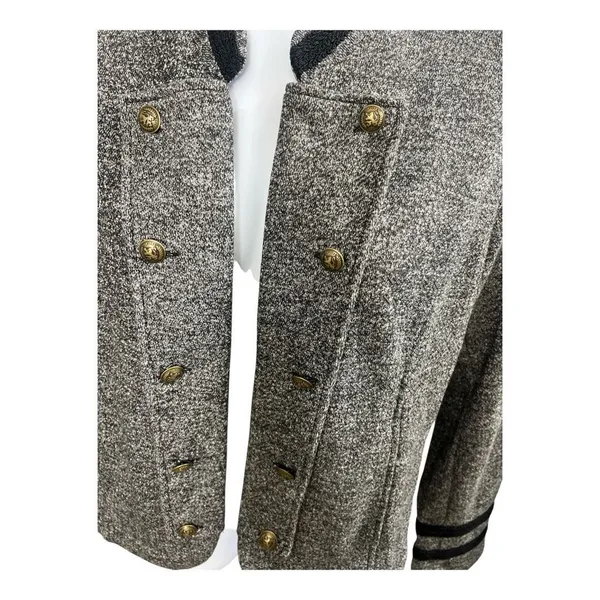 Tommy Hilfiger Grey Napoleon Military Jacket Women Size XL Open Blazer - Image 2