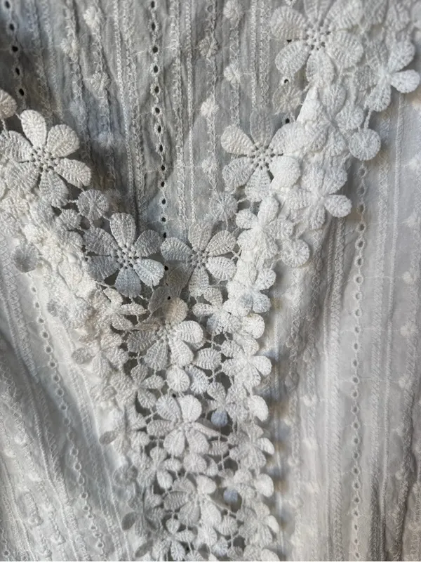 White Eyelet Lace Floral Crochet Boho Coquette Sleeveless Tank Top Women’s - Image 3