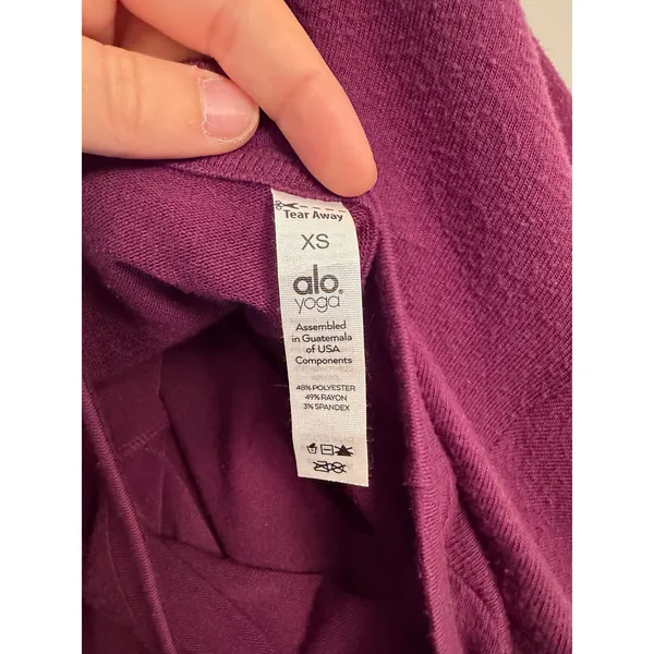 Alo Yoga Glimpse Long Sleeve Crewneck Pullover Deep Plum Burgundy Sweater Top - Image 6