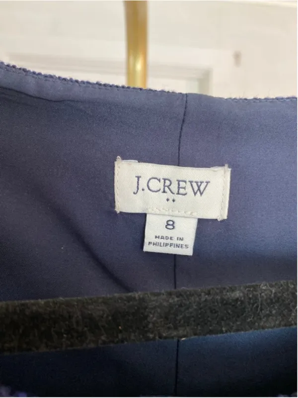 J.Crew Navy Boucle Shift Dress Quiet Luxury Coastal Parisian‎ Classy Preppy 8 - Image 4