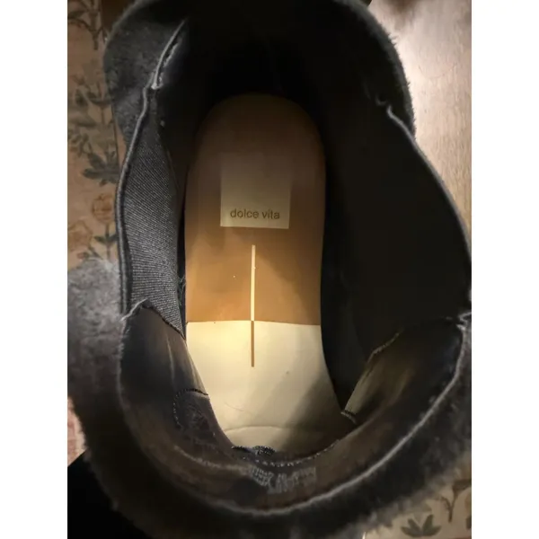 Dolce Vita Gray Genuine Suede Leather Zabie Sneaker Style Booties - Image 2