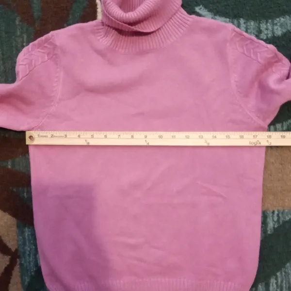 &MERCI pink Mock Neck Long Sleeve Viscose Blend Pull Over Sweater Sz M - Image 7