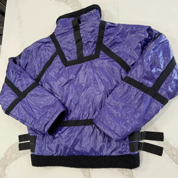 Free People Movement Vagabond Fleece Bomber Jacket Women’s XS Purple Packable - Image 14
