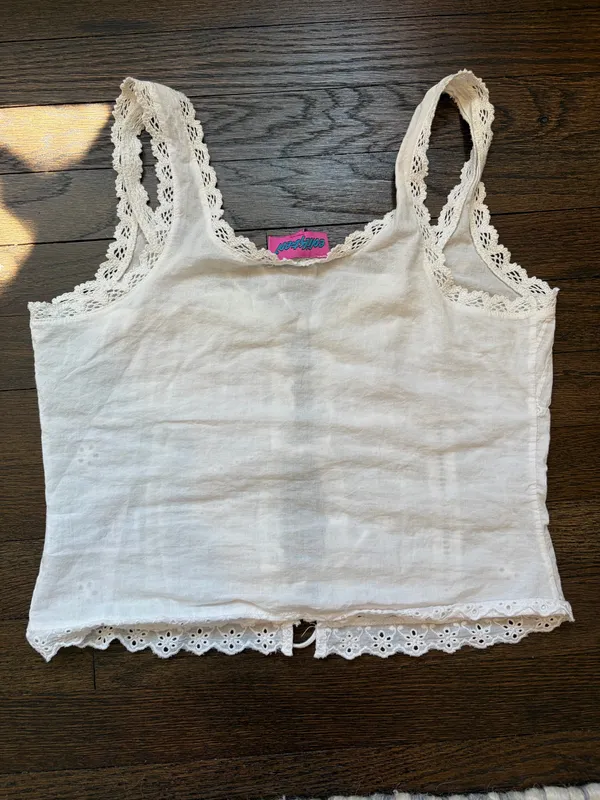 Edikted Fiore Eyelet Tie Front Top  - Image 3