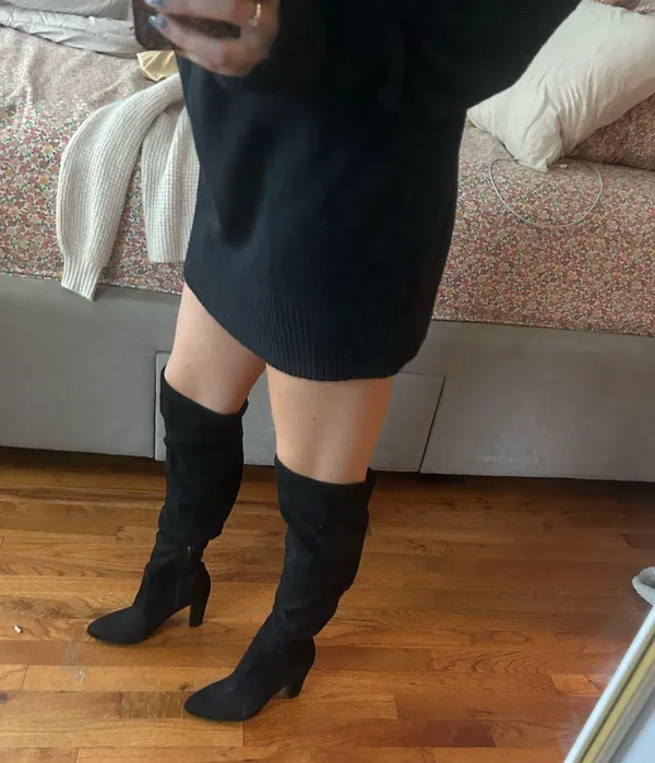 Knee high black suede boots Size 6.5 - Image 2