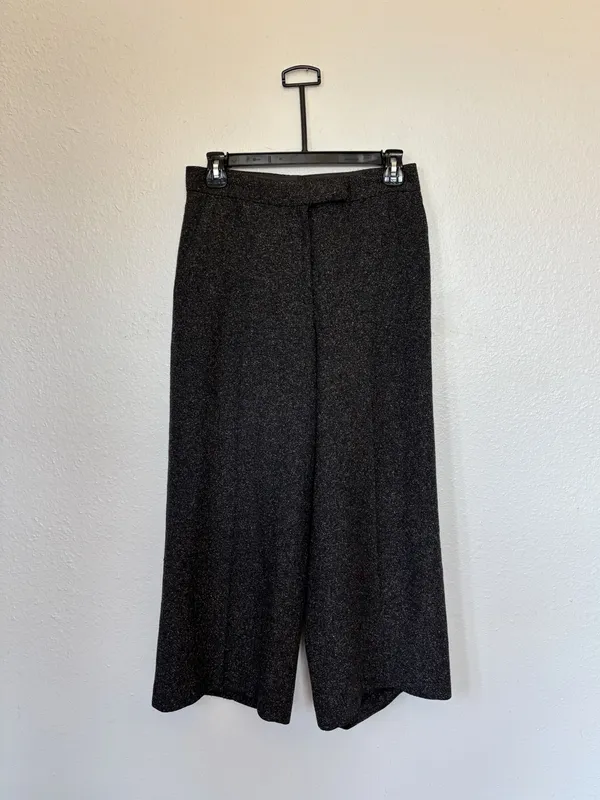 Express Vintage 90s Cropped Wide Leg Wool Silk Blend Dress Pants - Image 2