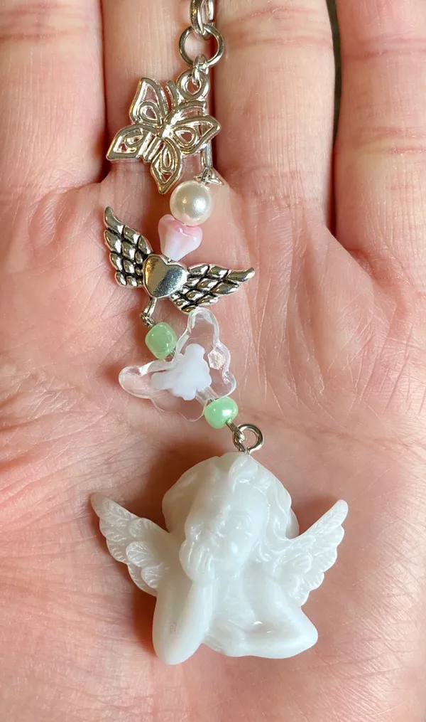Handmade aesthetic Kawaii fairy vintage goth angel/ cherub phone strap/bag charm/keychain/display👼❤️ - Image 3