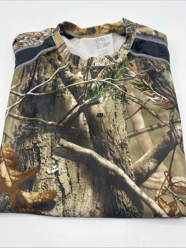 Real Tree Camouflage Short Sleeve Hunting T Shirt Red Head Large Women Outdoor - Image 7