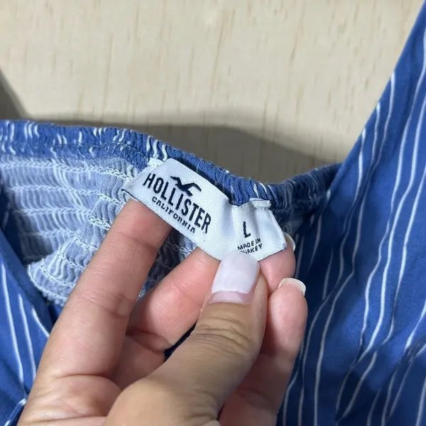 Hollister California Blue White Stripe Stretch Dress Size‎ Large - Image 10