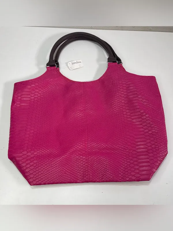 Neiman Marcus Large Pink Faux Snakeskin Tote Bag Eclectic NWT - Image 2