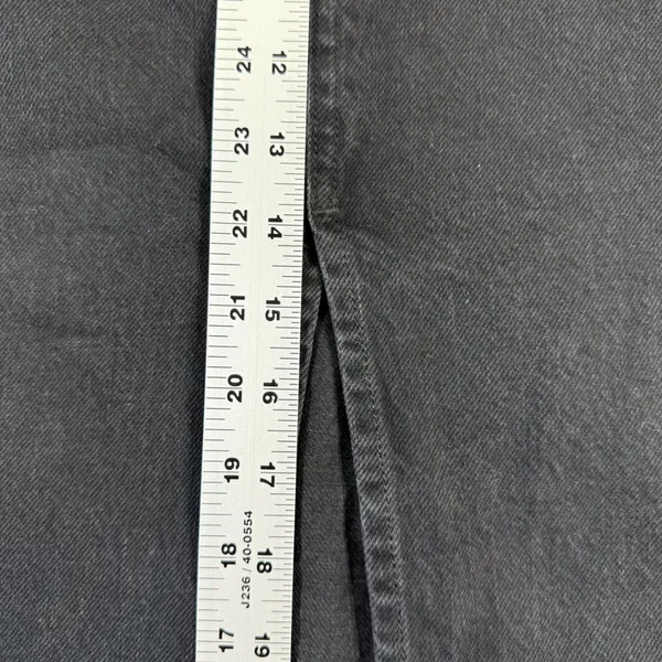 Free People We The Free Black Denim Midi Skirt Front Slit High Rise‎ Size 24 NEW - Image 7