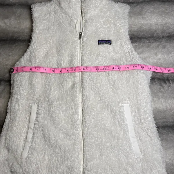 Patagonia Los Gatos Cabincore Fleece Vest White Full Zip High Pile Fuzzy Medium - Image 6