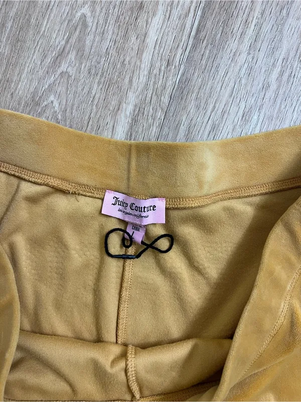 Juicy Couture Mustard Yellow Velour Wide-Leg - Image 3