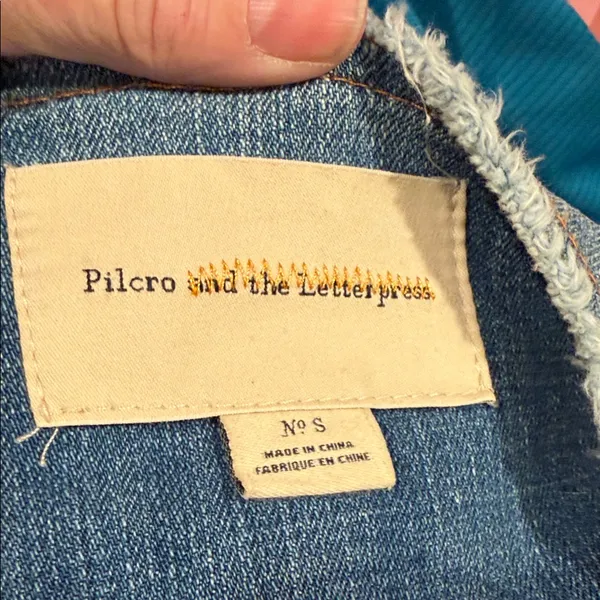 Anthropologie Pilcro and the‎ letterpress Denim and Olive Jean Jacket small - Image 8