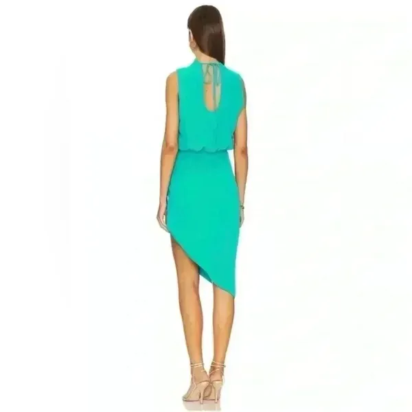NWOT Amanda Uprichard Fabianna Cowl Neck Sleeveless Midi Dress Atlantis Green S - Image 2
