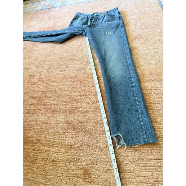 Levi’s Premium 501 Skinny High Rise Jeans Women’s 24x28 Blue Distressed Raw Hem - Image 9