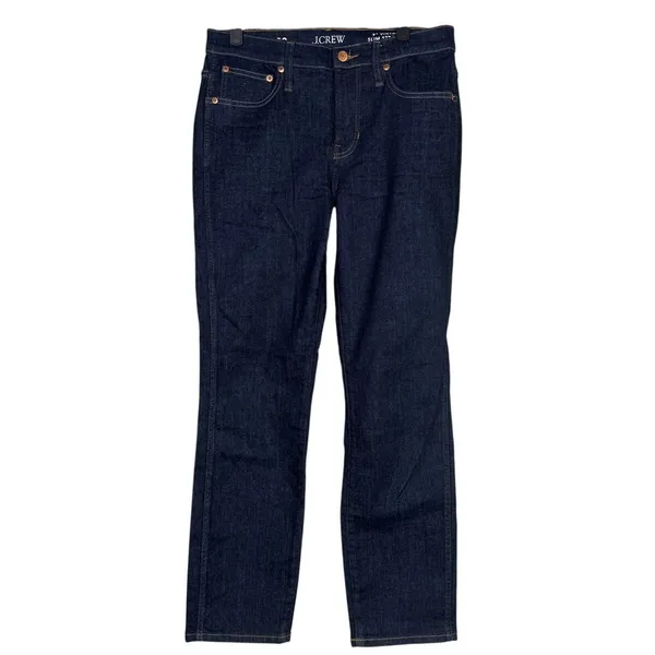 J. Crew 9" Vintage Slim Straight Ankle Cropped Stretch Jean 28 Indigo Dark Blue - Image 13