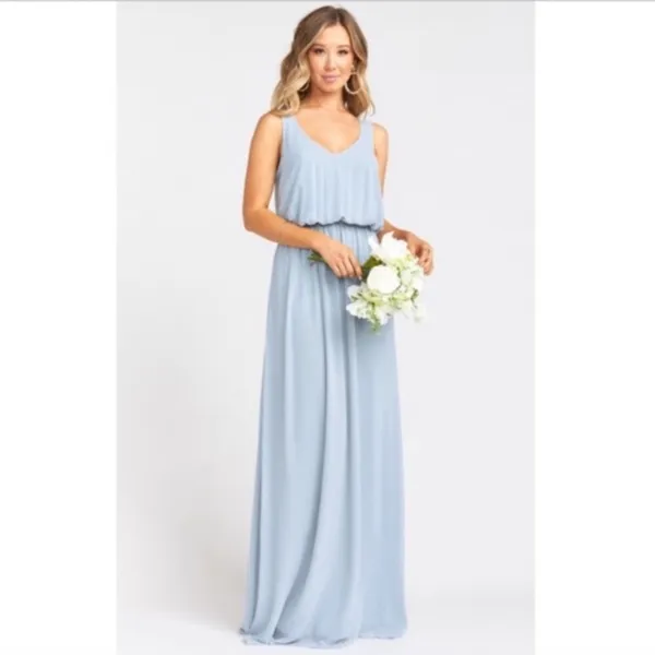 NWT Show Me Your Mumu Kendall steel blue maxi dress SMALL - Image 2