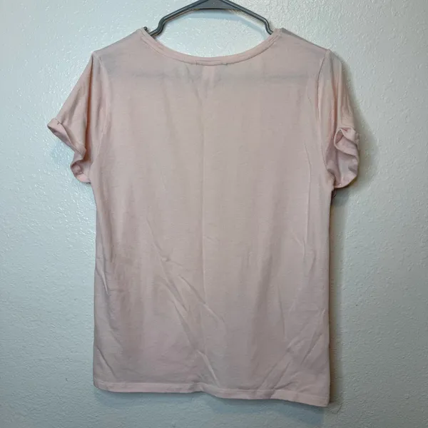 Victoria’s Secret Powder Pink T-shirt With Velour Logo Size Medium - Image 8