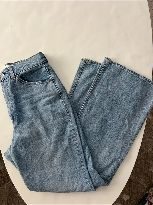 Dress Forum Denim Forum Marlene 60s High Rise Flare Jeans Light Wash 30” Organic Cotton 28 - Image 3