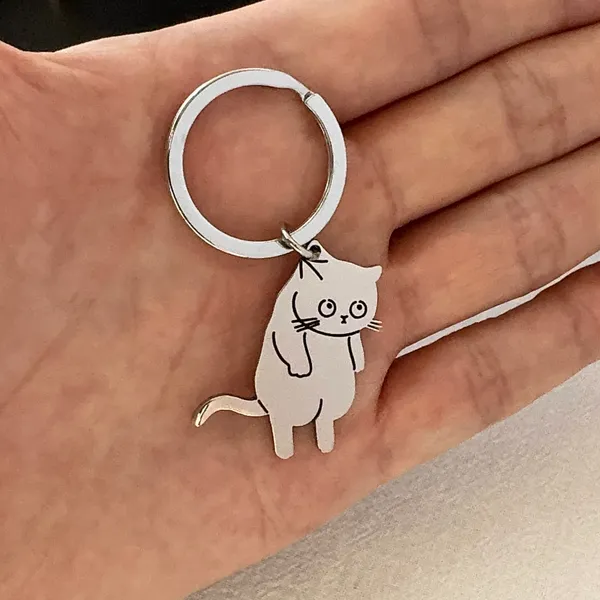 Cat Keychain Charm for Men Women Car Keychain Key Ring Bag Charm - Image 4