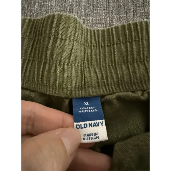 Old Navy Women's Olive Green Linen Blend Comfort Waistband Shorts Sz XL - Image 5