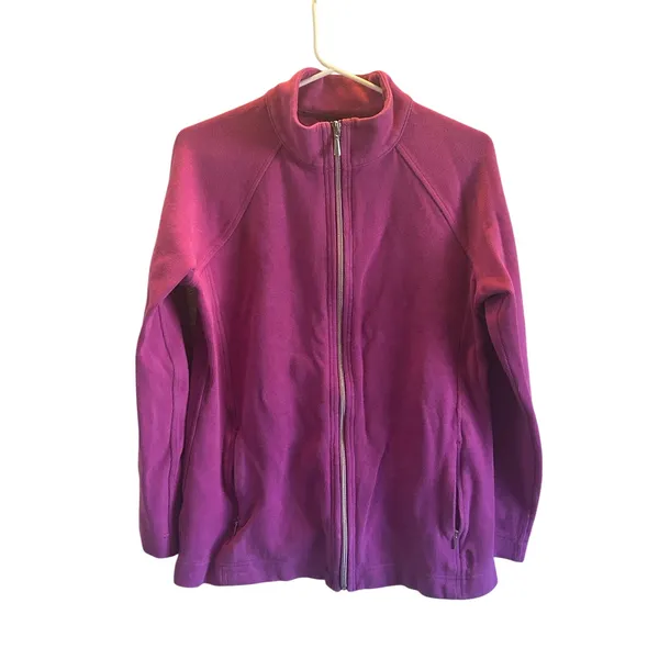 Tommy Bahama purple full zip sweatshirt Medium preppy vacation - Image 2