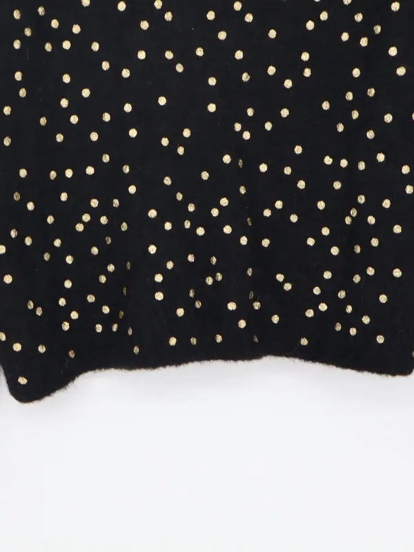 Sézane Lizy Cardigan Black Gold Metallic Dot Mohair Wool Blend Sweater Small - Image 13