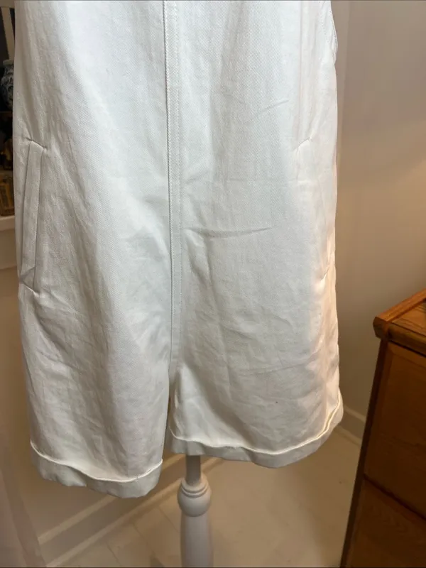 White shorts overalls with Buckle Straps size medium. - Image 3